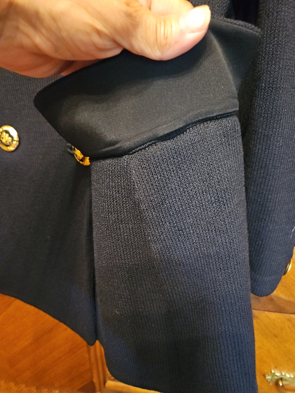 St. John Collection Black Size 12 Double-Breasted Knit Blazer - Picture 4 of 9